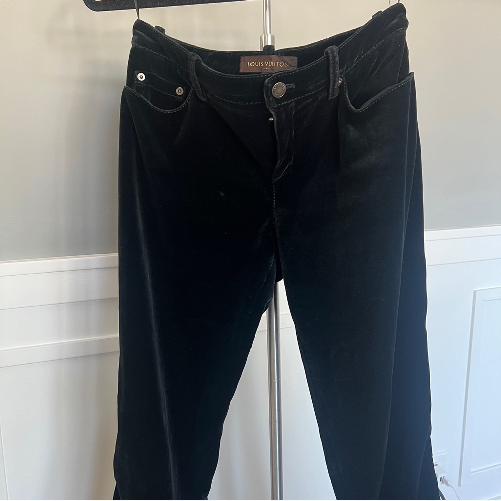 Louis Vuitton Black Velvet Flare Pants - Picture 7 of 16